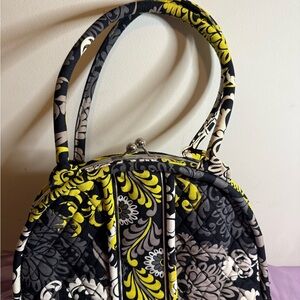 Vera Bradley Black and Yellow Quilted Shoulder Bag